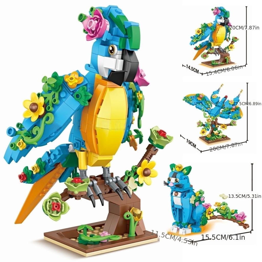 400pcs 3-In-1 Animal Transformation Building Blocks Set, Gift